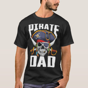 Skull Pirate Vater Piratenflagge Crossbones Fla T-Shirt