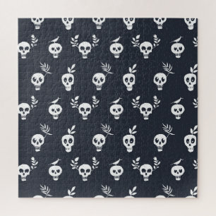 Skull Polka: Botanisches Humorisches Muster