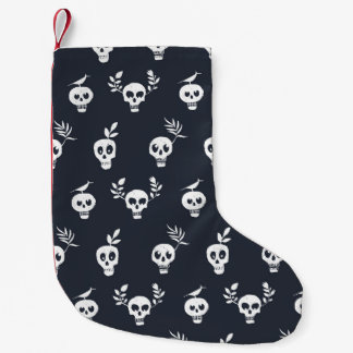 Skull Polka: Botanisches Humorisches Muster Kleiner Weihnachtsstrumpf