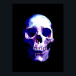 Skull Pop Art Poster<br><div class="desc">Fantasy Art Skeletts - Lila Töne Schwermetall Punk Rock Uni Pop Art Image</div>