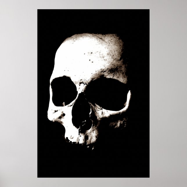 Skull Pop Art Sepia Besonderes Poster (Vorne)