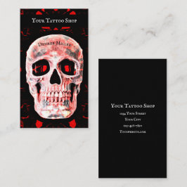 Skull Pop Kunst, Dichtung und Musik Modern Tätowie Visitenkarte