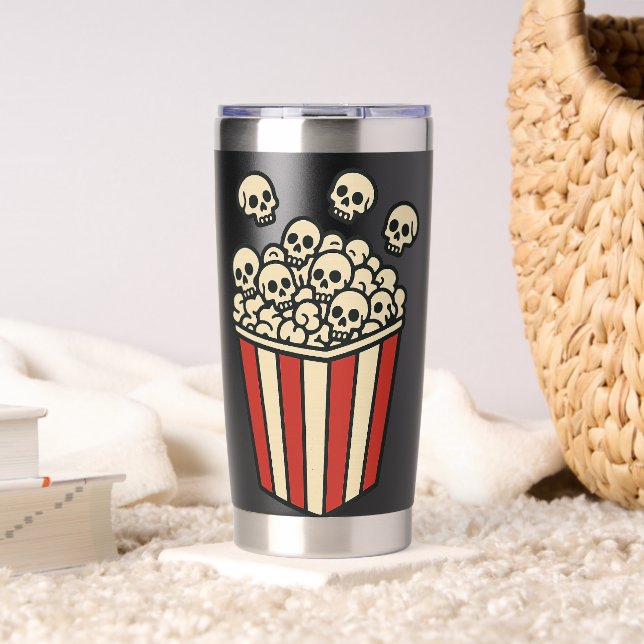 Skull Popcorn Box Sticker  Thermobecher (Wohnzimmer (gedreht))
