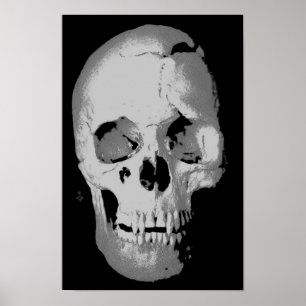 Skull Poster - Schwarz & Weiß Pop Kunst, Fantasie 