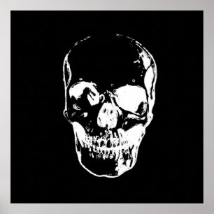 Skull Poster - Schwarz & Weiß Pop Kunst, Fantasie