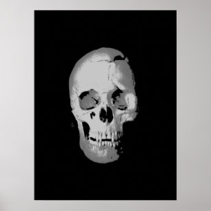 Skull Poster - Schwarz & Weiß Pop Kunst, Fantasie 