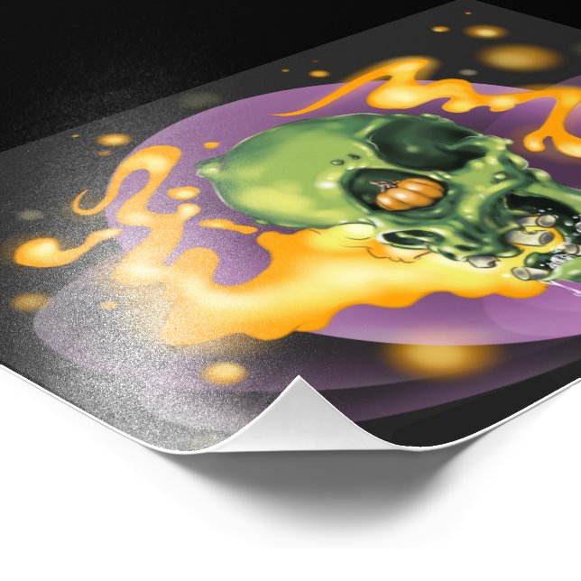Skull Pumpkin Print Fotodruck (Ecke)