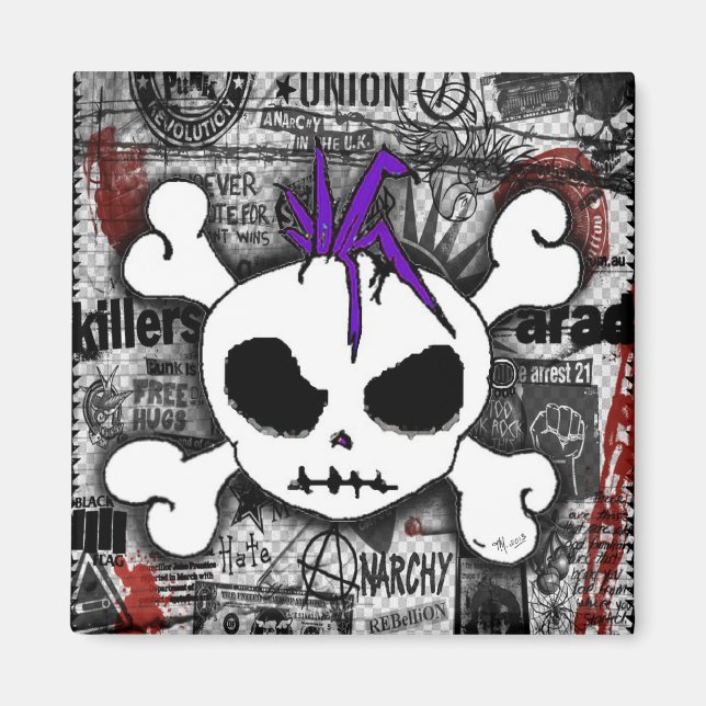 Skull Punk Magnet (Vorne)