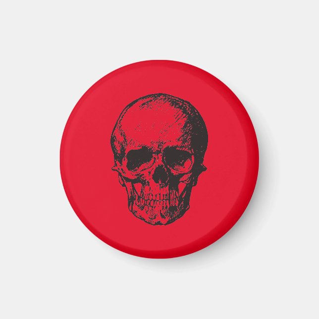 Skull Red Pop Art Magnet (Vorne)