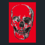 Skull Red Pop Art Poster<br><div class="desc">Fantasy Art Skull Poster Print - Red Heavy Metal Punk Rock Uni Pop Art</div>