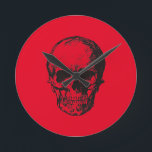 Skull Red Pop Art Runde Wanduhr<br><div class="desc">Dieses Produkt war sehr gut und ich Liebe,  wie einfach es ist für individuelles Design. Das Design war sehr einfach,  daher bin ich sehr zufrieden,  wenn ich kreiere.</div>