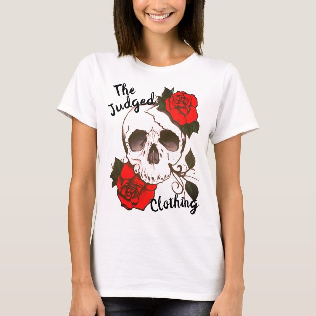 skull red rosed thejudged womens tee shirt (Vorderseite)
