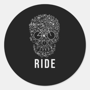 Skull Ride Runder Aufkleber