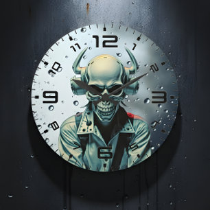Skull Rider Synth-Punk Wanduhr