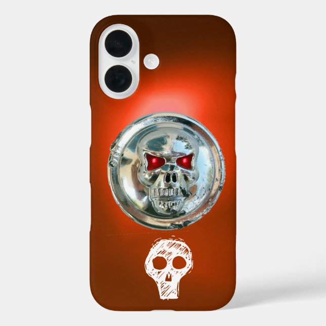 SKULL RIDERS METAL MONOGRAM Orange iPhone 16 Hülle (Rückseite)