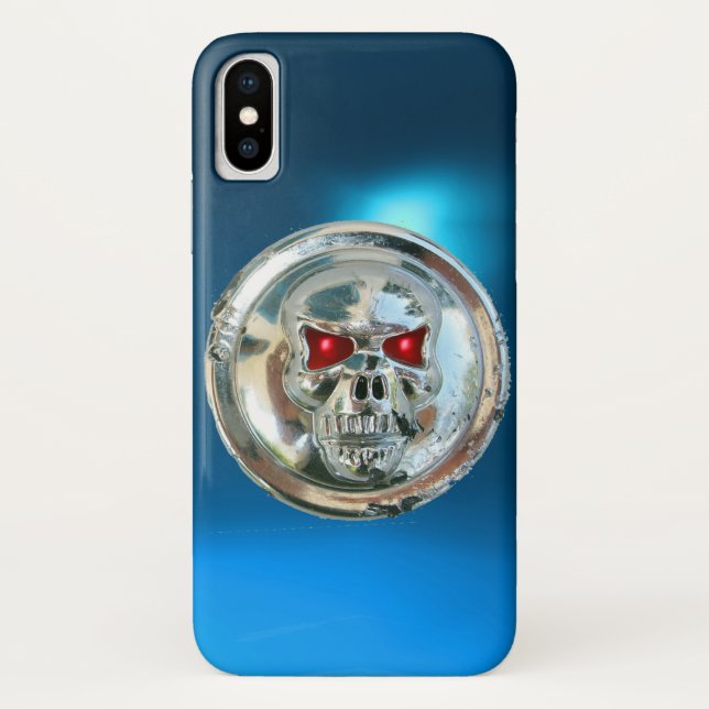 SKULL RIDERS MONOGRAMM blau Case-Mate iPhone Hülle (Rückseite)