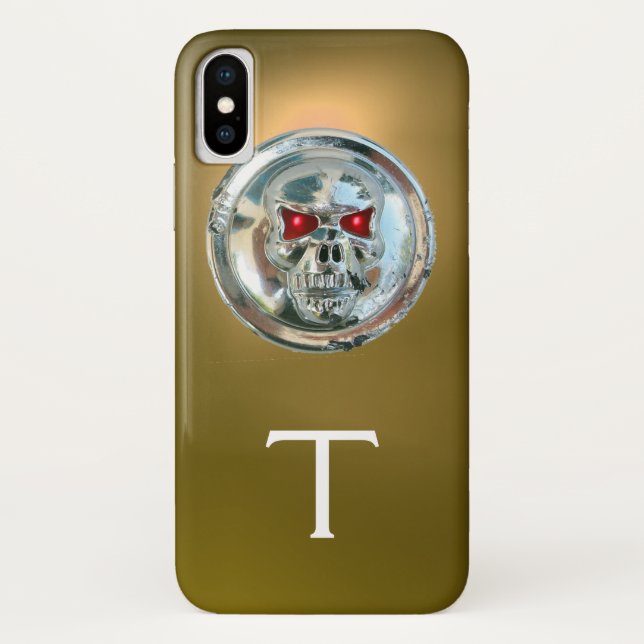 SKULL RIDERS MONOGRAMM gelb Case-Mate iPhone Hülle (Rückseite)