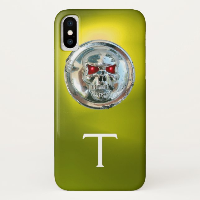 SKULL RIDERS MONOGRAMM gelb Case-Mate iPhone Hülle (Rückseite)