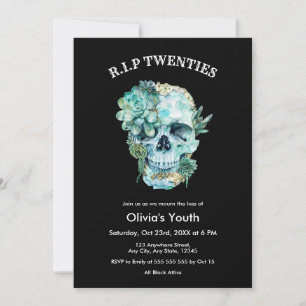 Skull RIP 20 s 30. Geburtstag Tod meiner Jugend Einladung