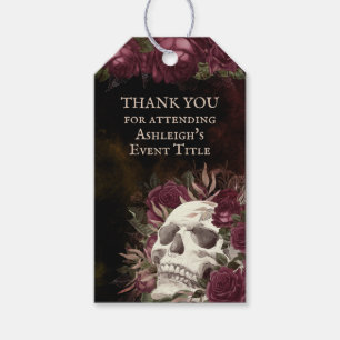 Skull Rose Burgundy Black Dark Grunge Geschenkanhänger