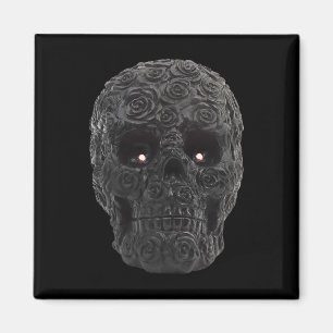 Skull Rose Gothic Floral Halloween Kostümskelett Magnet