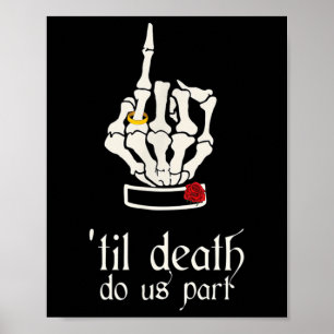 Skull Rose Gothic Goth Bride Groom Seine Hochzeit Poster