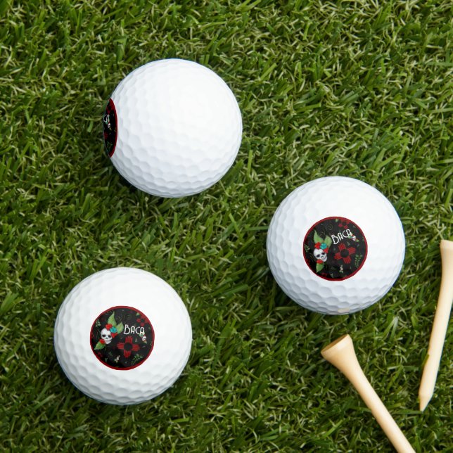 Skull Rose Zia Sun Greenerity Black New Mexico Golfball (Insitu Gras)