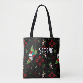 Skull Rose Zia Sun Greenerity Black New Mexico Tasche