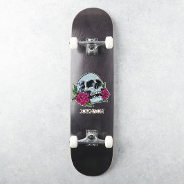 Skull-Rote Rosen Moderne Gotik Aufkleber