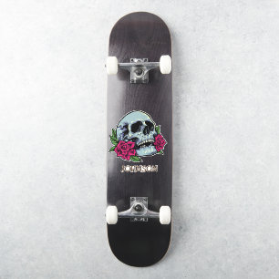 Skull-Rote Rosen Moderne Gotik Aufkleber