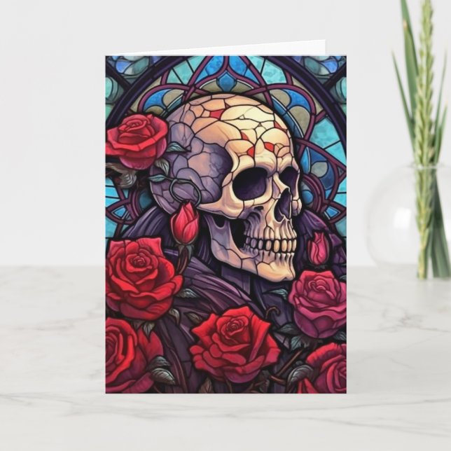 Skull & Rote Rosen V2 Blankkarte Karte (Vorderseite)