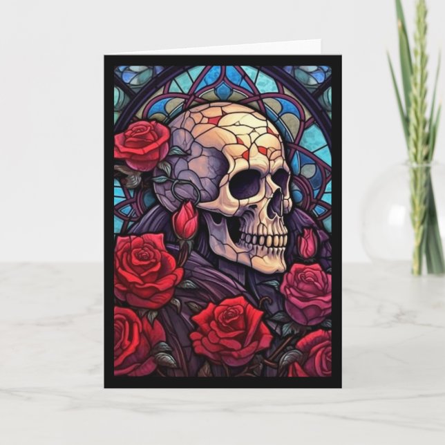 Skull & Rote Rosen V3 Blankkarte Karte (Vorderseite)