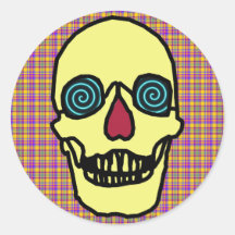 SKULL ROUND STICKER