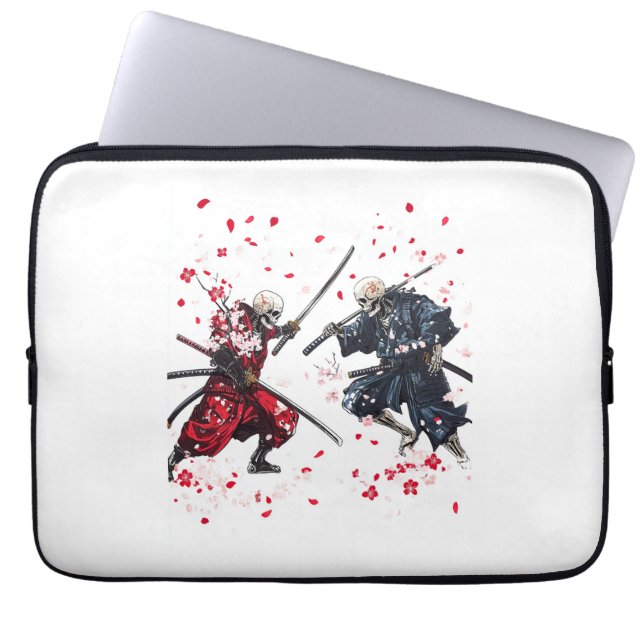Skull Samurai Duel Laptopschutzhülle (Vorderseite)