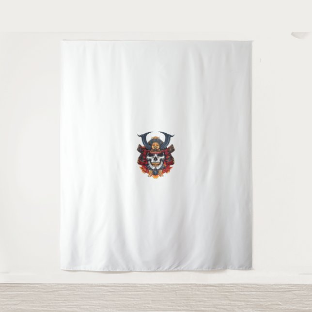 Skull Samurai Mask Wandteppich (Vorderseite)