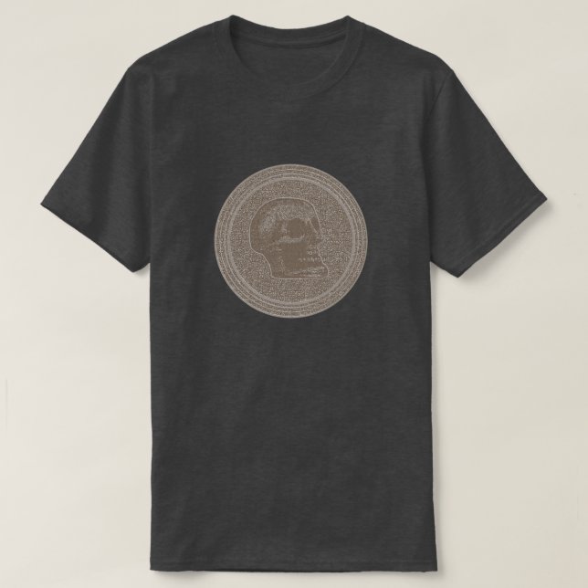 SKULL - Sandfarbe im Stein Hintergrund T-Shirt (Design vorne)