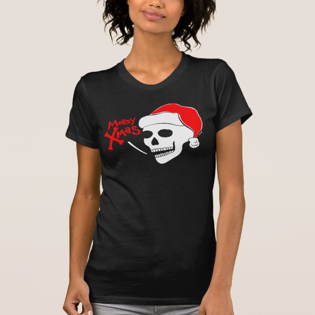 Skull Santa Merry Xmas T-Shirt (Vorderseite)
