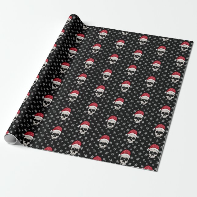 Skull Santa Wrapping Paper Geschenkpapier (Ungerollt)