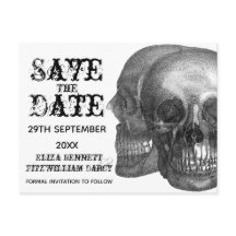 Skull Save the Date Postkarte