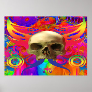 Skull-Schmetterling in Farbe Poster