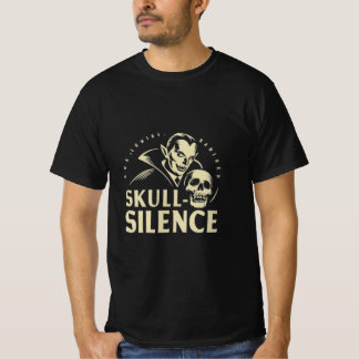 Skull-Silence: Retro Minimalistisches VampirHallow T-Shirt