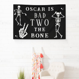 Skull Skeleton Bad to the Bone 2nd Birthday Banner