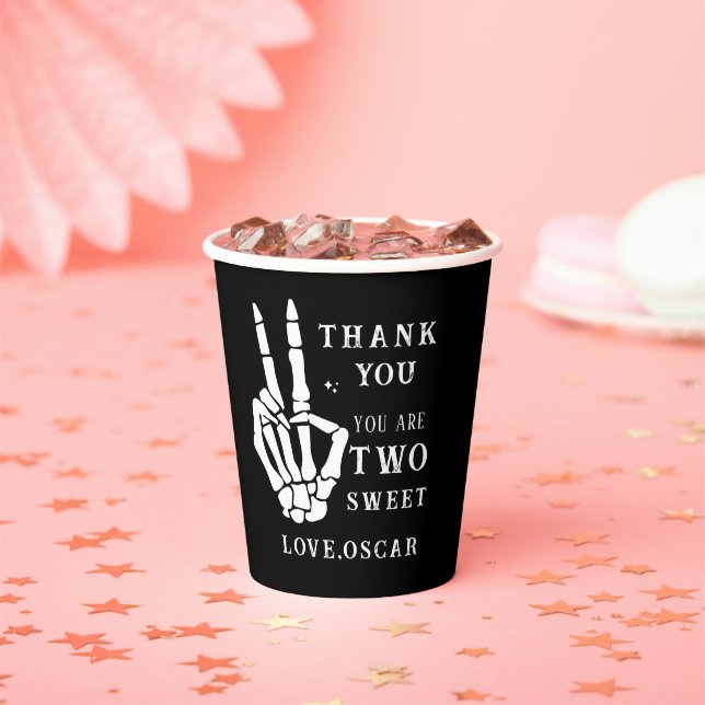 Skull Skeleton Bad to the Bone 2nd Birthday  Pappbecher (Insitu)