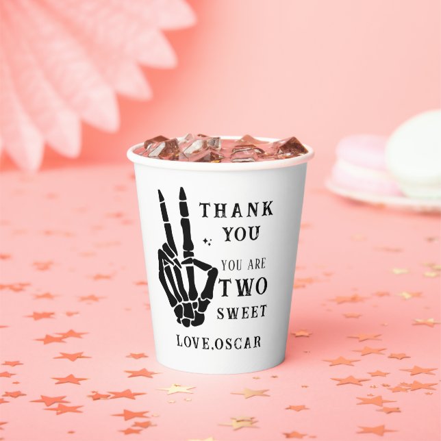 Skull Skeleton Bad to the Bone 2nd Birthday  Pappbecher (Insitu)