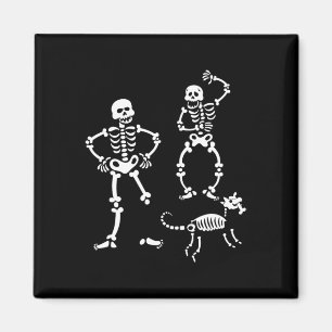 Skull Skeleton, das Halloween-KostümParty läuft Magnet