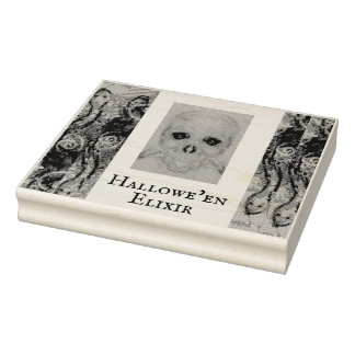 Skull Skeleton Halloween Death Maureen Girard Pla Gummistempel