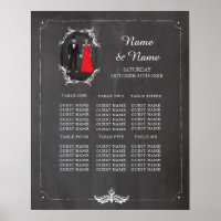 Skull Skeletons Tableau Plan Mariage Poster Siège
