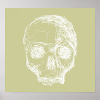 Skull Sketch. Weiß.