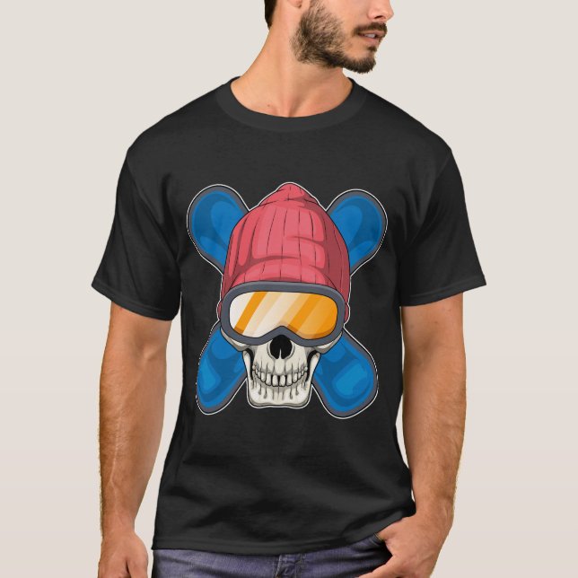 Skull Snowboard Winter sports T-Shirt (Vorderseite)