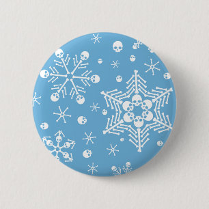 Skull Snowflakes Button